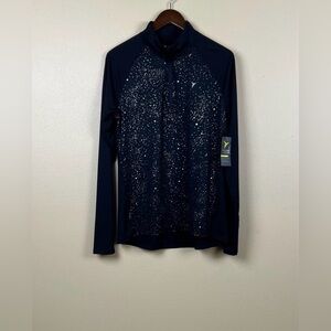 NWT Old Navy Active  Sweatshirt Pullover Go-Dry Quarter Zip Night Sky